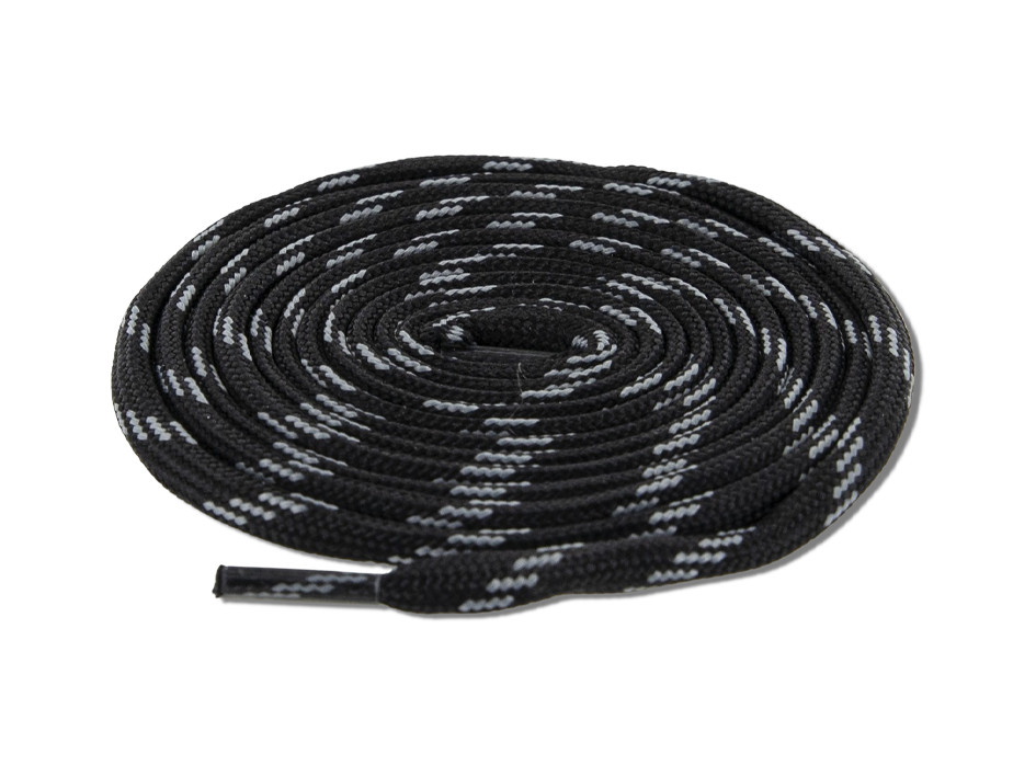 [FO-3100] Lacet noir/gris  (1 Paire) (125 cm)
