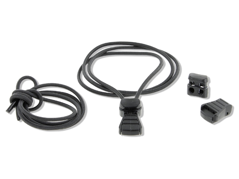 [FO-3105] Lacet élastique noir  (1 Paire)