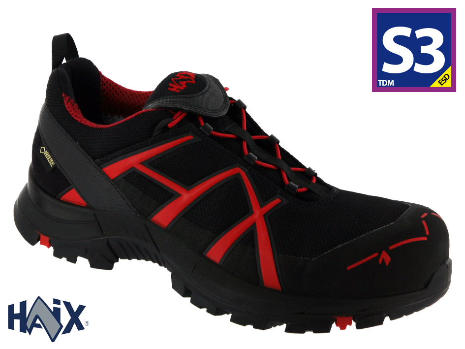 [610002 ⚠️] HAIX Black Eagle Safety 40.1 Low black/red (38)