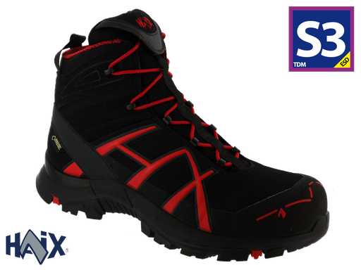 [610018 ⚠️] HAIX Black Eagle Safety 40.1 mid black/red
